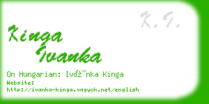 kinga ivanka business card